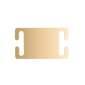 Slide On Gold Dog Tag Gold slide-on stainless steel dog tag with smooth finish, 45mm x 25mm, designed to fit securely onto dog collars.