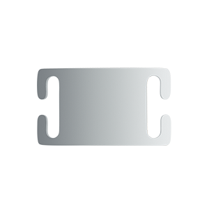 Slide On Silver Dog Tag Silver slide-on stainless steel dog tag with smooth finish, 45mm x 25mm, designed to fit securely onto dog collars.