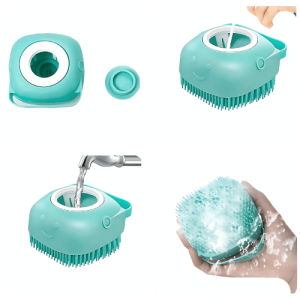 Silicone Dog Bath Brush with Shampoo Dispenser – Grooming Brush for Dogs, Cats & Other Pets Silicone Dog Bath Brush with Shampoo Dispenser – Grooming Brush for Dogs, Cats & Other Pets